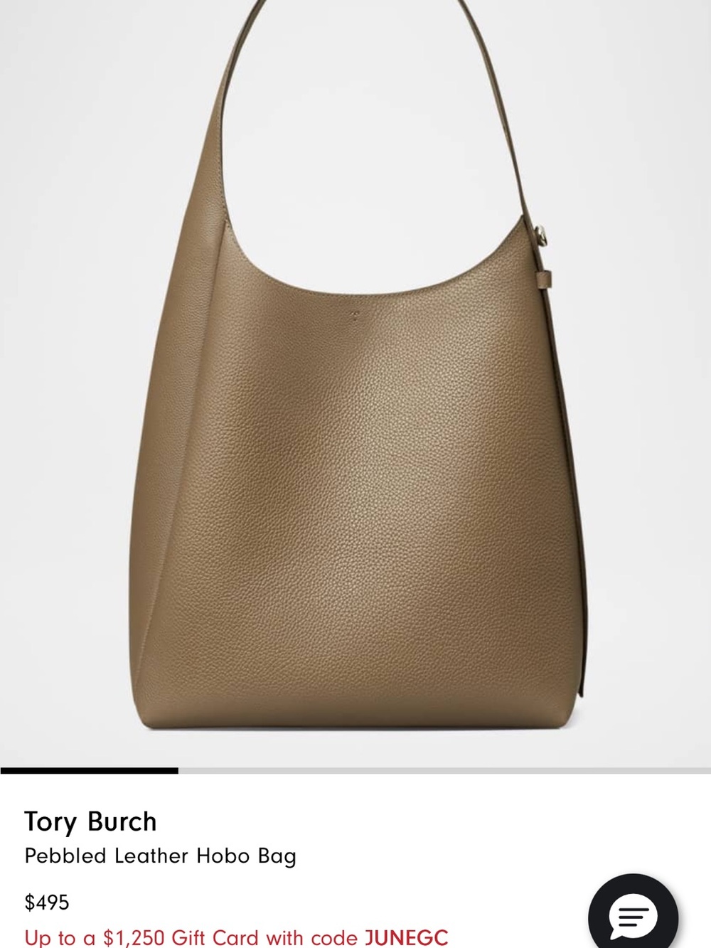 Tory Burch Pebbled Leather Shoulder Hobo — Taupe